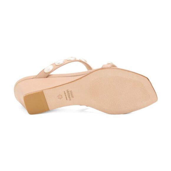 STUART WEITZMAN Made In Spain Leather Pearlita 50 Wedge Sandals - Picture 3 of 4